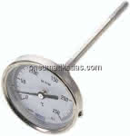 Bimetallthermometer, waage-,recht D80/0 bis +250°C/160mm