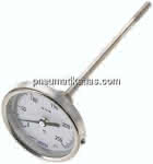Bimetallthermometer, waage-,recht D80/0 bis +250°C/200mm