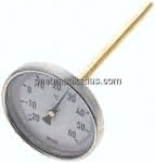 Bimetallthermometer, waage-,recht D100/-20 bis +60°C/200mm