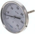 Bimetallthermometer, waage-,recht D100/0 bis +300°C/63mm