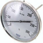 Bimetallthermometer, waage-,recht D160/0 bis +300°C/160mm