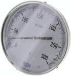 Bimetallthermometer, waage-,recht D160/0 bis +300°C/63mm