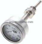 Bimetallthermometer, waage-,recht D63/0 bis +300°C/63mm