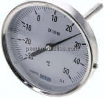 Bimetallthermometer, waage-,recht D100/-30 bis +50°C/100mm
