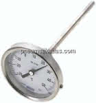 Bimetallthermometer, waage-,recht D80/-30 bis +50°C/160mm