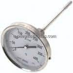 Bimetallthermometer, waage-,recht D100/0 bis +400°C/160mm