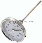 Bimetallthermometer, waage-,recht D100/0 bis +400°C/200mm