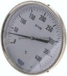 Bimetallthermometer, waage-,recht D160/0 bis +400°C/63mm