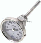 Bimetallthermometer, waage-,recht D63/0 bis +400°C/100mm
