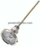 Bimetallthermometer, waage-,recht D63/0 bis +400°C/200mm