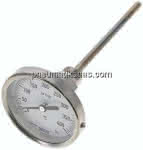 Bimetallthermometer, waage-,recht D80/0 bis +400°C/160mm