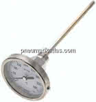 Bimetallthermometer, waage-,recht D80/0 bis +400°C/200mm