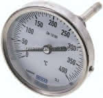 Bimetallthermometer, waage-,recht D80/0 bis +400°C/63mm