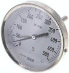 Bimetallthermometer, waage-,recht D100/0 bis +500°C/63mm