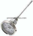 Bimetallthermometer, waage-,recht D63/0 bis +500°C/160mm