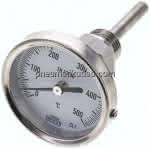 Bimetallthermometer, waage-,recht D63/0 bis +500°C/63mm