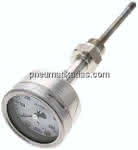 Bimetallthermometer, waage-,recht D63/0 bis +600°C/100mm