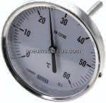 Bimetallthermometer, waage-,recht D100/0 bis +60°C/100mm
