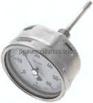 Bimetallthermometer, waage-,recht D100/0 bis +60°C/100mm