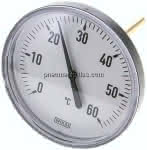 Bimetallthermometer, waage-,recht D100/0 bis +60°C/100mm