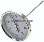 Bimetallthermometer, waage-,recht D100/0 bis +60°C/160mm