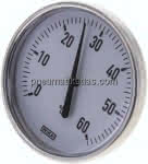 Bimetallthermometer, waage-,recht D100/0 bis +60°C/40mm