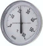 Bimetallthermometer, waage-,recht D100/0 bis +60°C/40mm