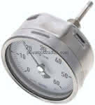 Bimetallthermometer, waage-,recht D100/0 bis +60°C/63mm
