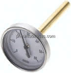 Bimetallthermometer, waage-,recht D63/0 bis +60°C/100mm