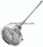 Bimetallthermometer, waage-,recht D63/0 bis +60°C/160mm