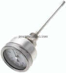 Bimetallthermometer, waage-,recht D63/0 bis +60°C/160mm