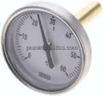Bimetallthermometer, waage-,recht D63/0 bis +60°C/60mm