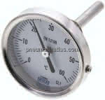 Bimetallthermometer, waage-,recht D63/0 bis +60°C/63mm