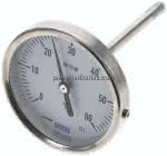 Bimetallthermometer, waage-,recht D80/0 bis +60°C/100mm