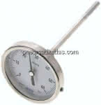 Bimetallthermometer, waage-,recht D80/0 bis +60°C/160mm