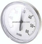 Bimetallthermometer, waage-,recht D80/0 bis +60°C/60mm