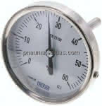 Bimetallthermometer, waage-,recht D80/0 bis +60°C/63mm