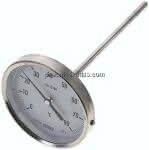 Bimetallthermometer, waage-,recht D100/0 bis +80°C/200mm