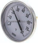 Bimetallthermometer, waage-,recht D100/0 bis +80°C/60mm
