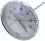 Bimetallthermometer, waage-,recht D160/0 bis +80°C/200mm