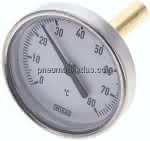 Bimetallthermometer, waage-,recht D63/0 bis +80°C/60mm
