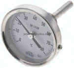 Bimetallthermometer, waage-,recht D63/0 bis +80°C/63mm