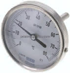 Bimetallthermometer, waage-,recht D80/0 bis +80°C/63mm