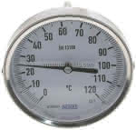 Bimetallthermometer, waage- recht D100/0 bis +120°C/100mm