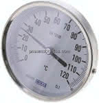 Bimetallthermometer, waage-,recht D100/0 bis +120°C/63mm
