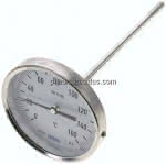 Bimetallthermometer, waage-,recht D100/0 bis +160°C/200mm