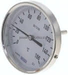 Bimetallthermometer, waage-,recht D100/0 bis +160°C/63mm