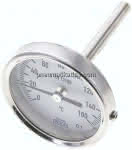 Bimetallthermometer, waage-,recht D63/0 bis +160°C/63mm