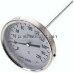Bimetallthermometer, waage-,recht D100/0 bis +200°C/160mm