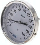 Bimetallthermometer, waage-,recht D100/0 bis +200°C/63mm